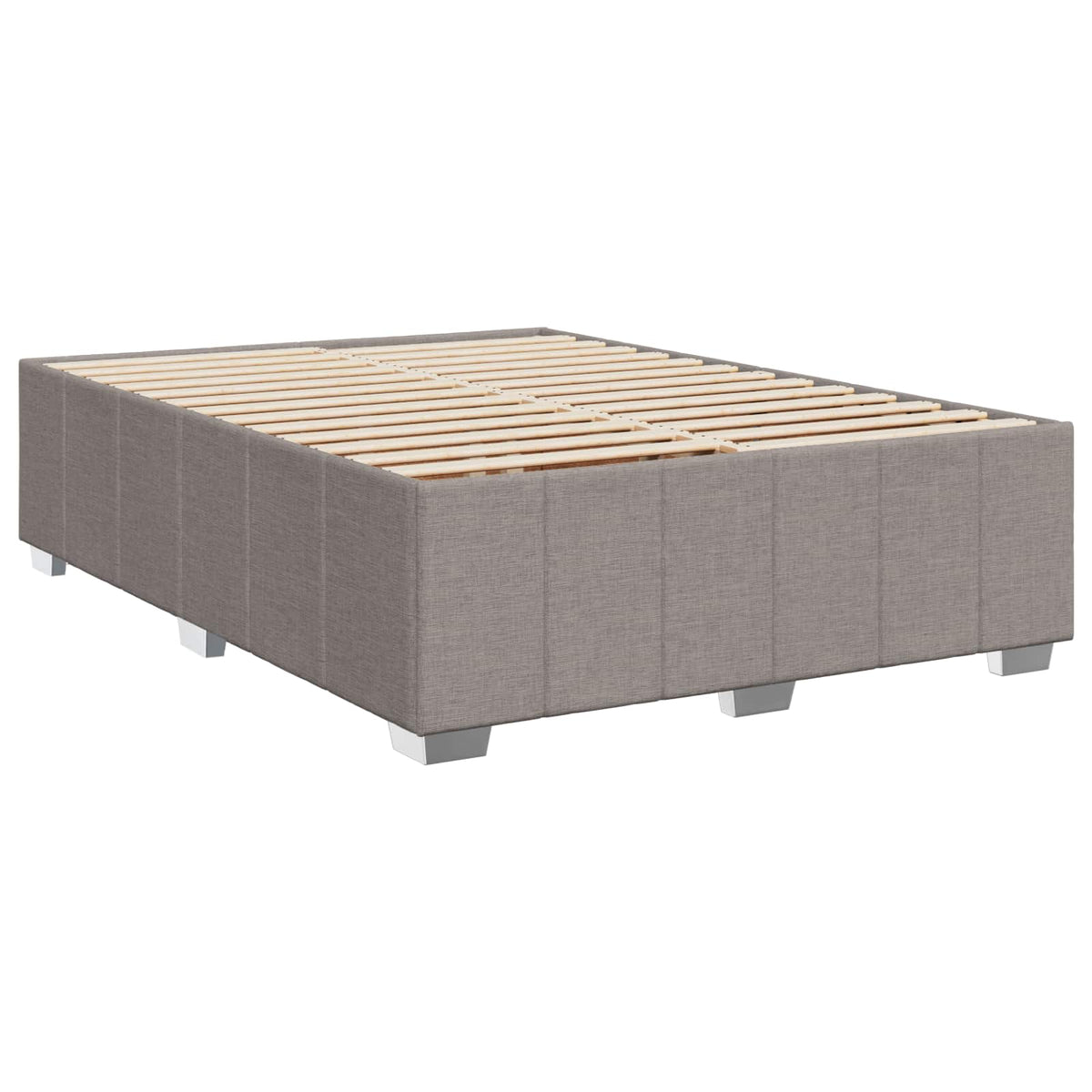 LED okvir za krevet s madracem Sivosmeđa 140 x 200 cm Tkanina