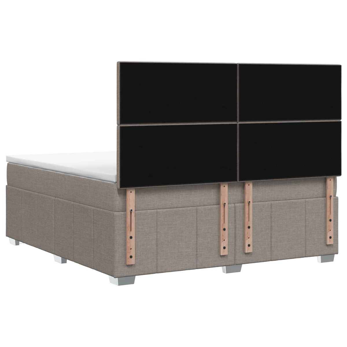 LED okvir za krevet s madracem Sivosmeđa 140 x 200 cm Tkanina