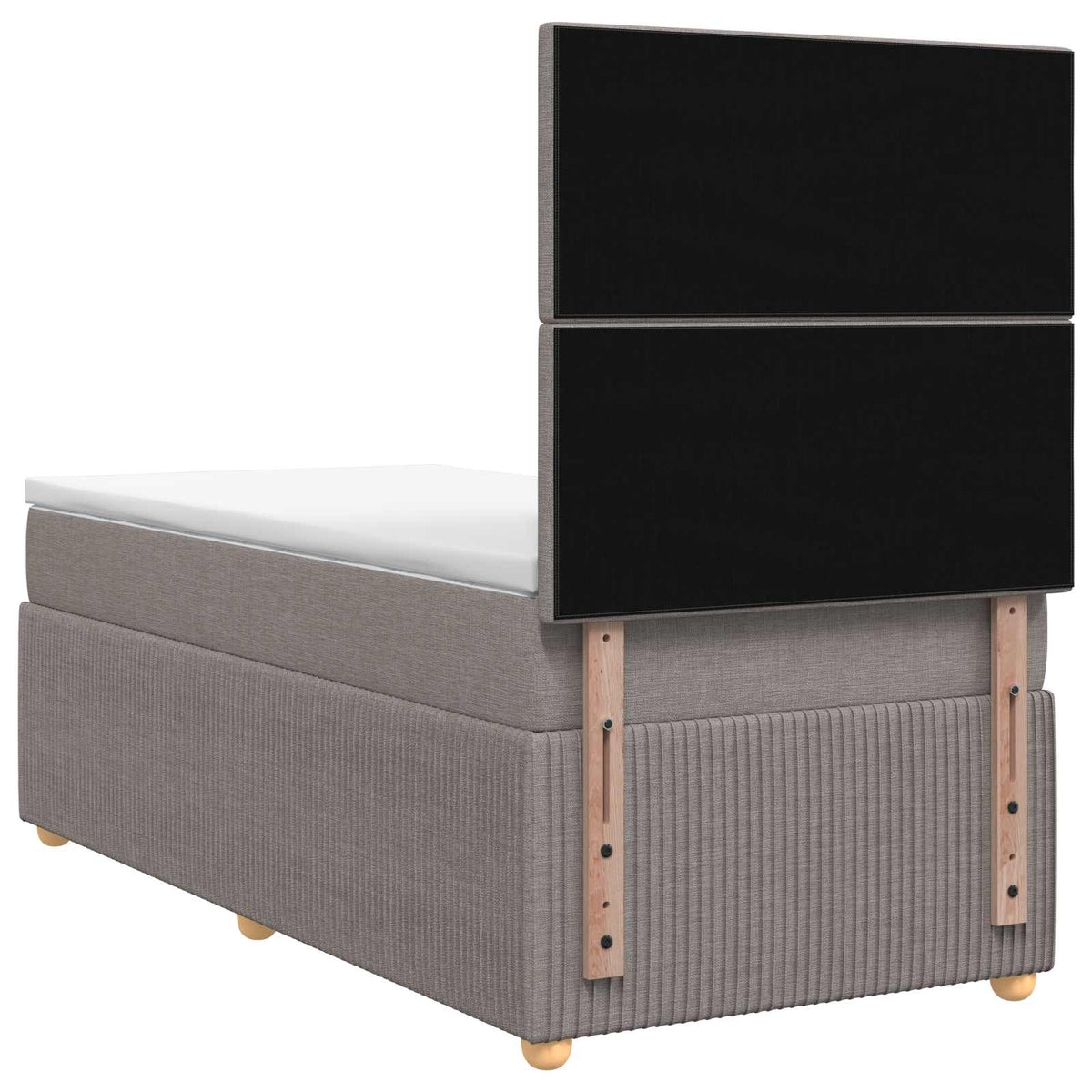LED okvir za krevet s madracem Sivosmeđa 80 x 200 cm Tkanina