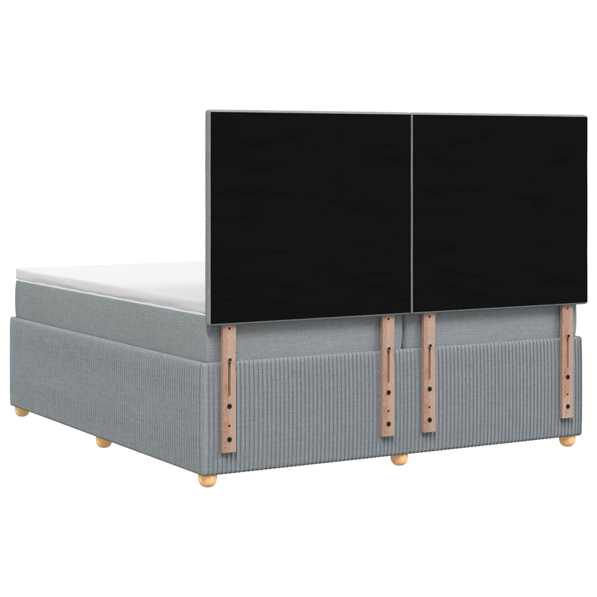 LED okvir za krevet s madracem Svjetlosiva 200 x 200 cm Tkanina