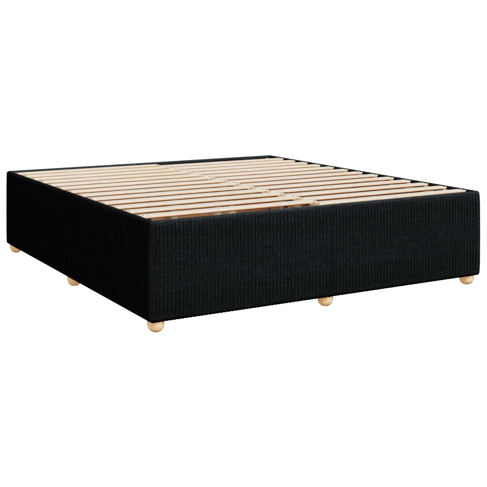 LED okvir za krevet s madracem Crna 200 x 200 cm Tkanina