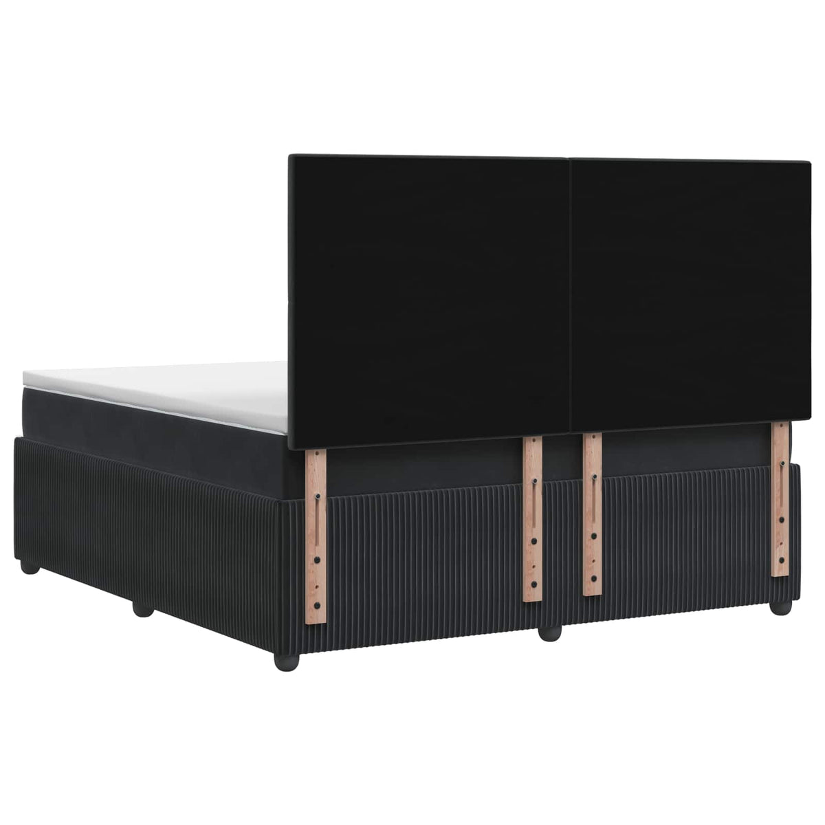 LED okvir za krevet s madracem Crna 180 x 200 cm Baršun