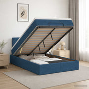 Krevet od pjene s madracem i LED-om Plava 120 x 190 cm Tkanina