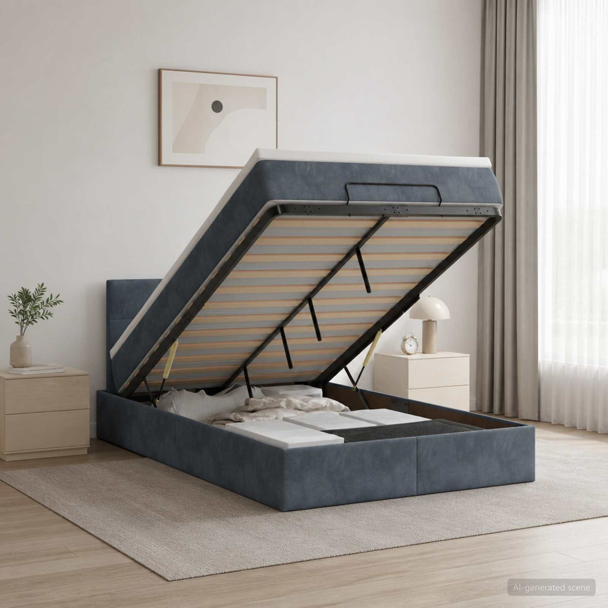 Krevet od pjene s madracem i LED-om Tamnosiva 120 x 190 cm