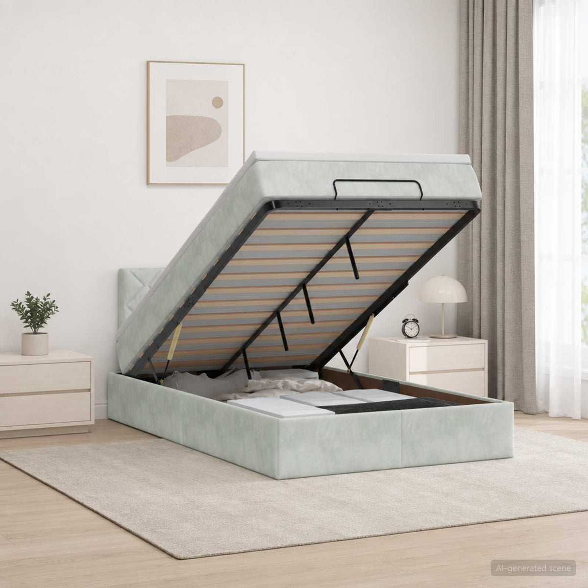 Krevet od pjene s madracem i LED-om Svjetlosiva 120 x 190 cm