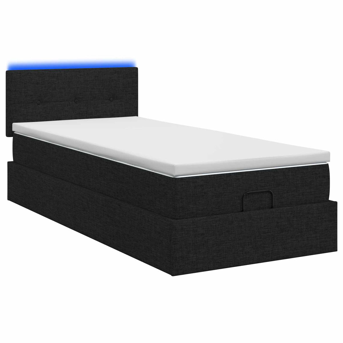 Krevet od pjene s madracem i LED-om Crna 80 x 200 cm Tkanina