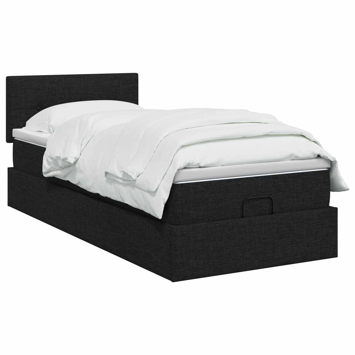 Krevet od pjene s madracem i LED-om Crna 100 x 200 cm Tkanina