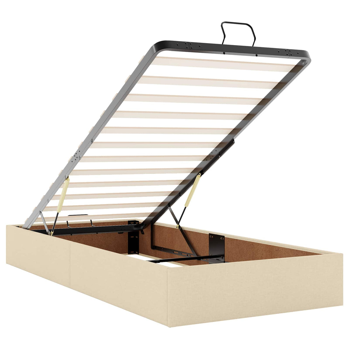 Krevet od pjene s madracem i LED-om Krem 100 x 200 cm Tkanina