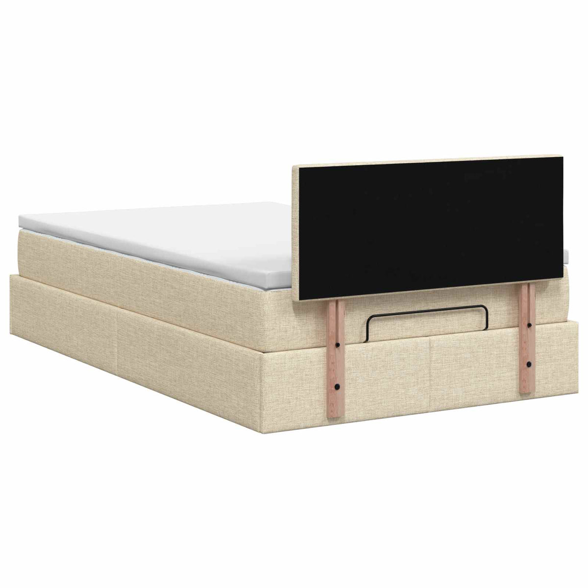 Krevet od pjene s madracem i LED-om Krem 120 x 190 cm Tkanina