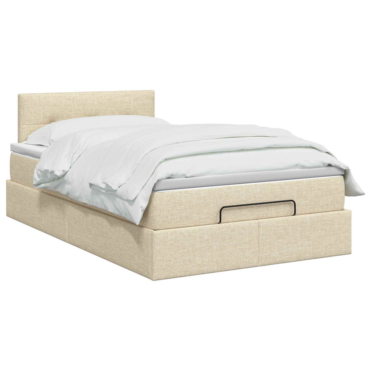 Krevet od pjene s madracem i LED-om Krem 120 x 190 cm Tkanina