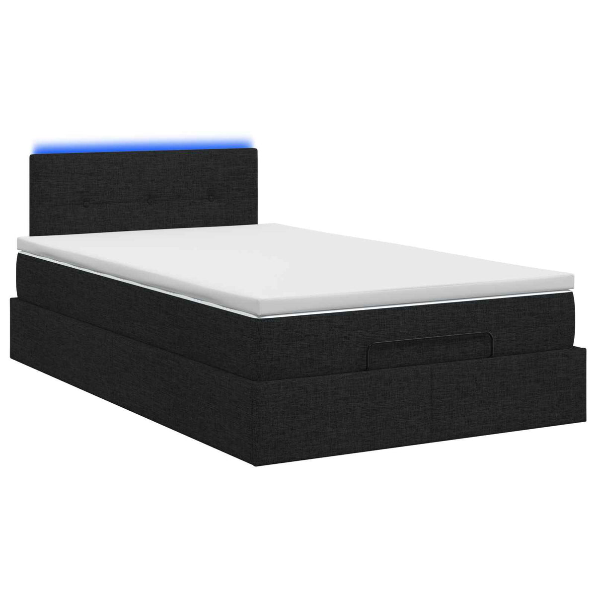 Krevet od pjene s madracem i LED-om Crna 120 x 200 cm Tkanina