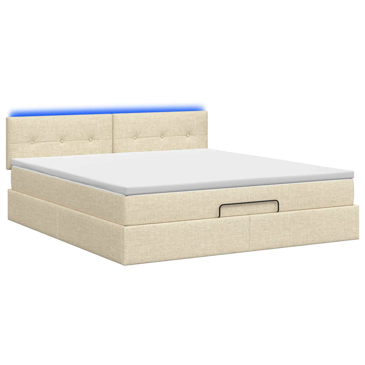 Krevet od pjene s madracem i LED-om Krem 160 x 200 cm Tkanina
