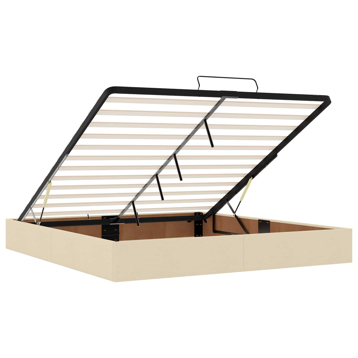 Krevet od pjene s madracem i LED-om Krem 180 x 200 cm Tkanina