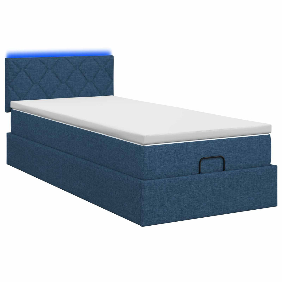 Krevet od pjene s madracem i LED-om Plava 80 x 200 cm Tkanina