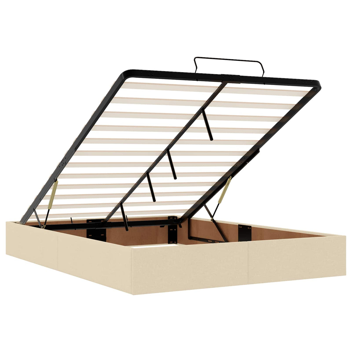 Krevet od pjene s madracem i LED-om Krem 140 x 190 cm Tkanina