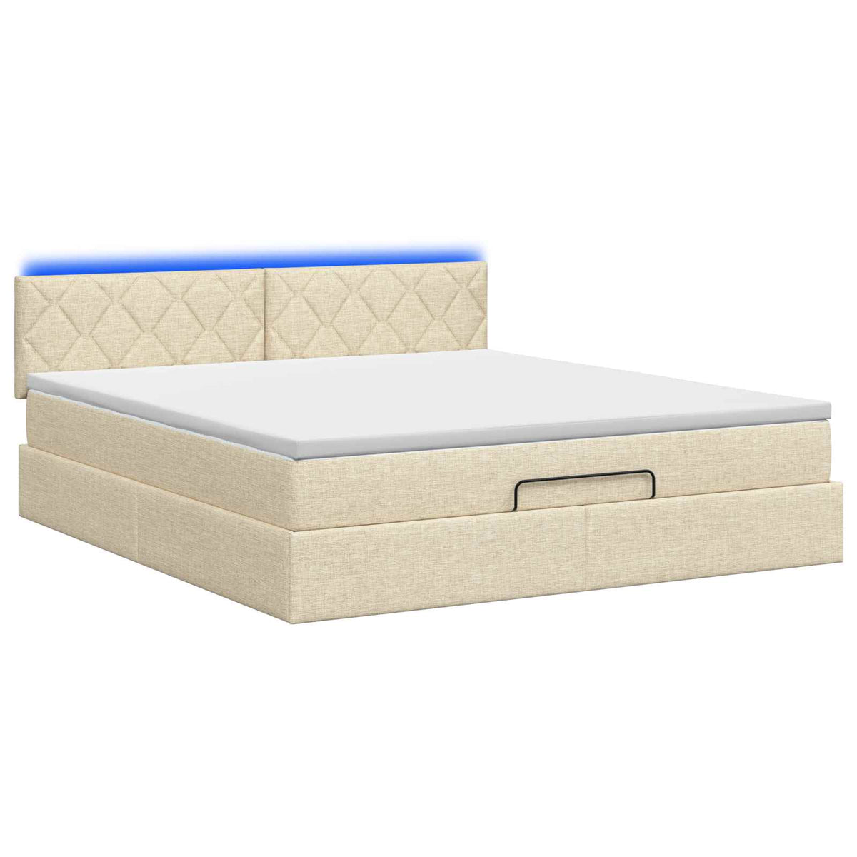 Krevet od pjene s madracem i LED-om Krem 140 x 190 cm Tkanina