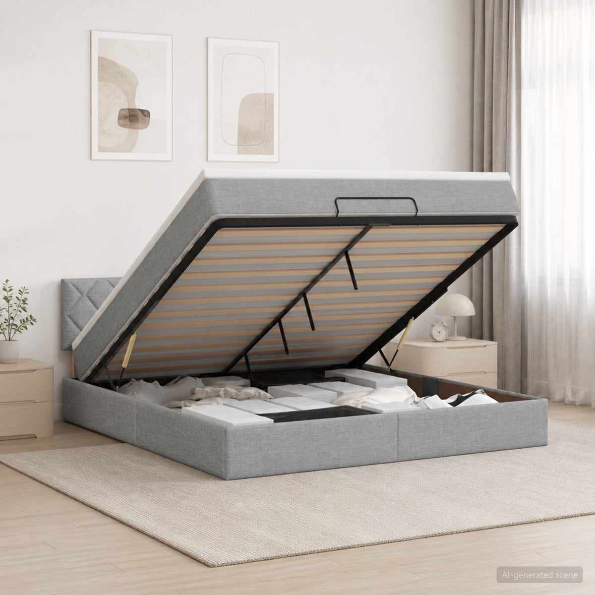Krevet od pjene s madracem i LED-om Svjetlosiva 160 x 200 cm