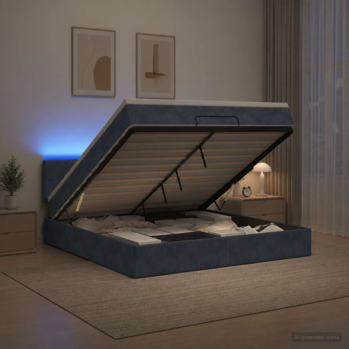 Krevet od pjene s madracem i LED-om Tamnosiva 160 x 200 cm