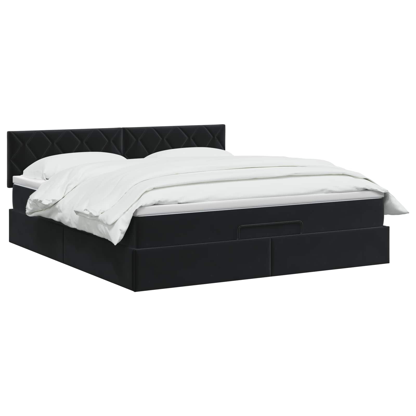 Krevet od pjene s madracem i LED-om Crna 160 x 200 cm Baršun