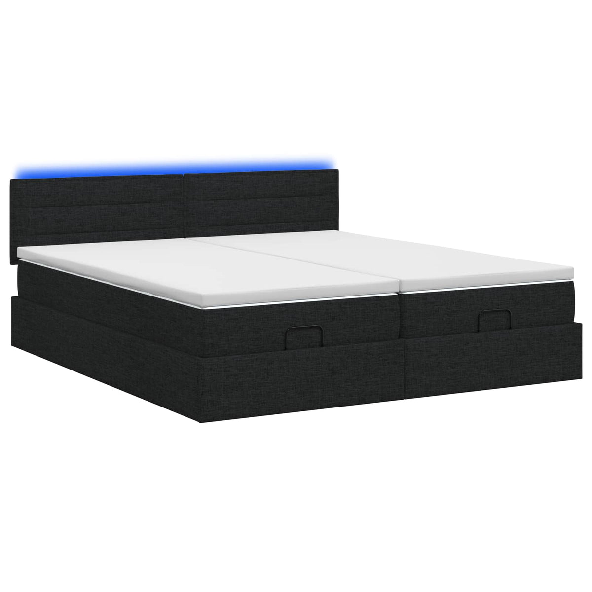 Krevet od pjene s madracem i LED-om Crna 180 x 200 cm Tkanina