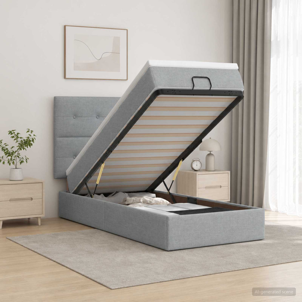 Krevet od pjene s madracem i LED-om Svjetlosiva 80 x 200 cm