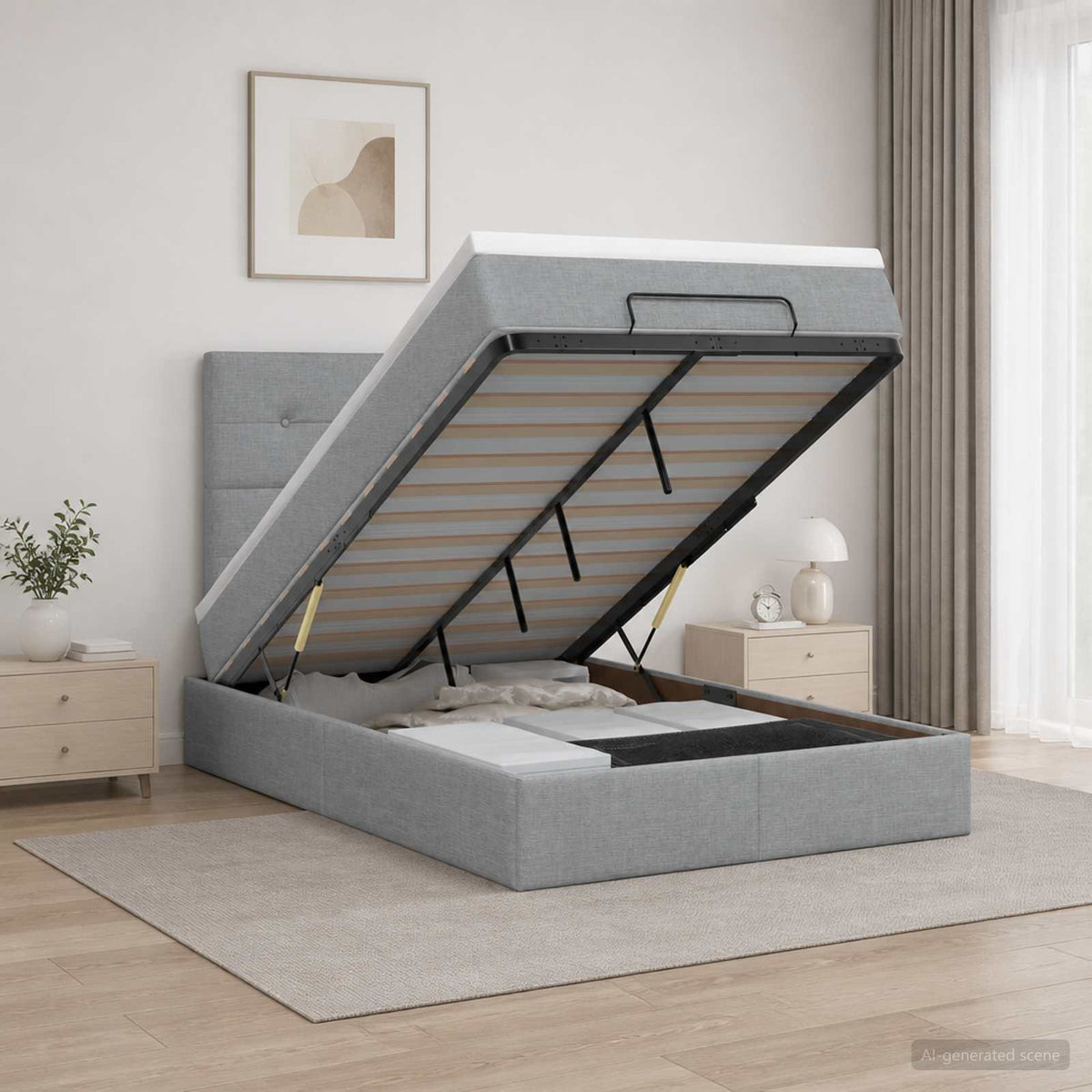 Krevet od pjene s madracem i LED-om Svjetlosiva 120 x 190 cm