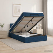 Krevet od pjene s madracem i LED-om Plava 120 x 190 cm Tkanina