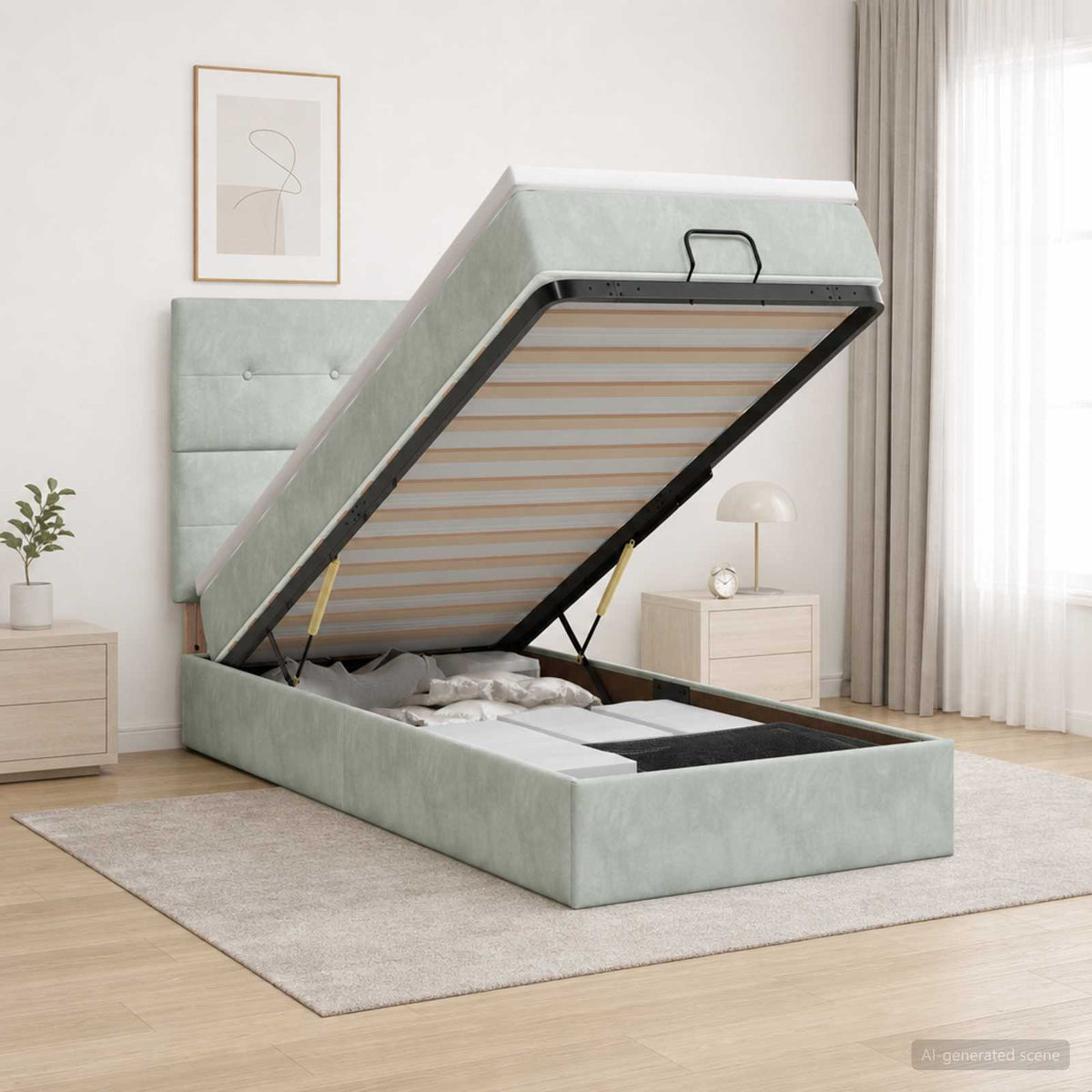 Krevet od pjene s madracem i LED-om Svjetlosiva 90 x 200 cm