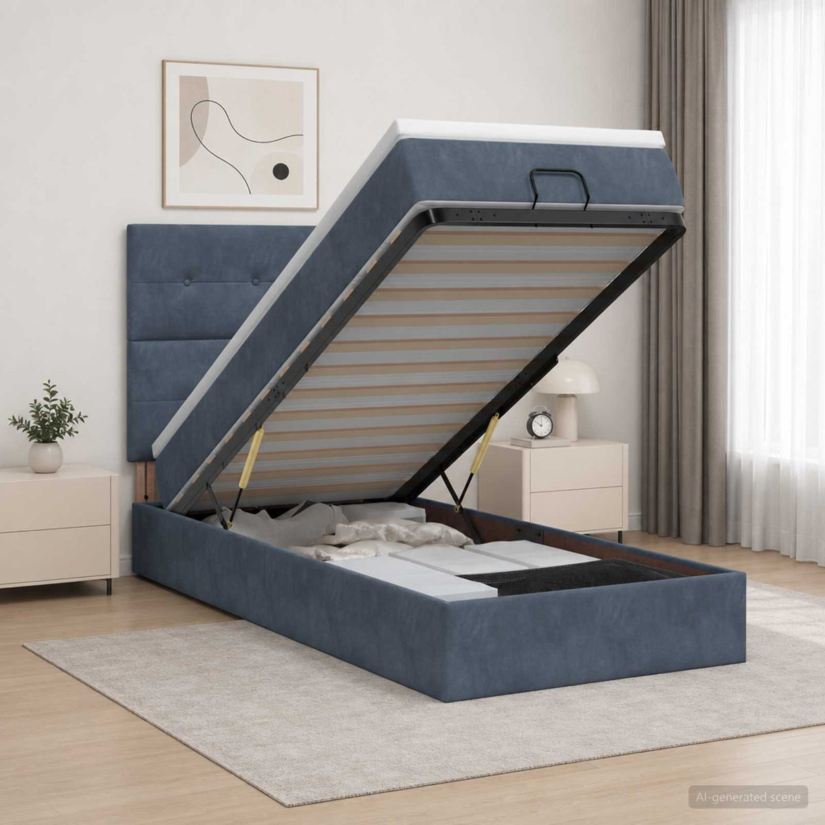 Krevet od pjene s madracem i LED-om Tamnosiva 80 x 200 cm
