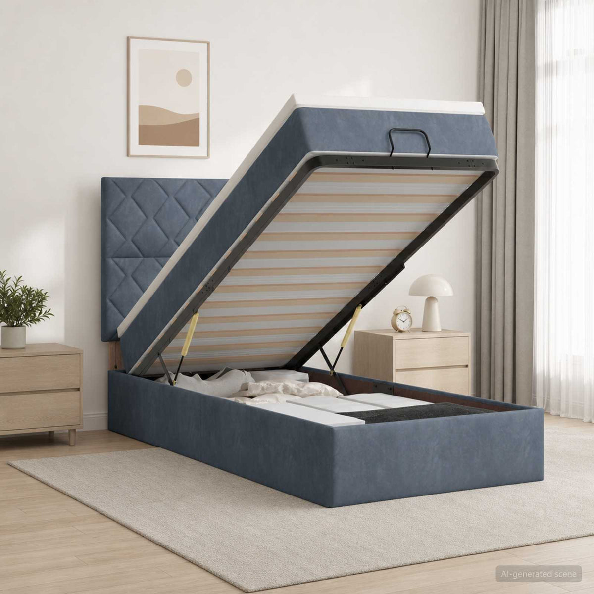 Krevet od pjene s madracem i LED-om Tamnosiva 100 x 200 cm