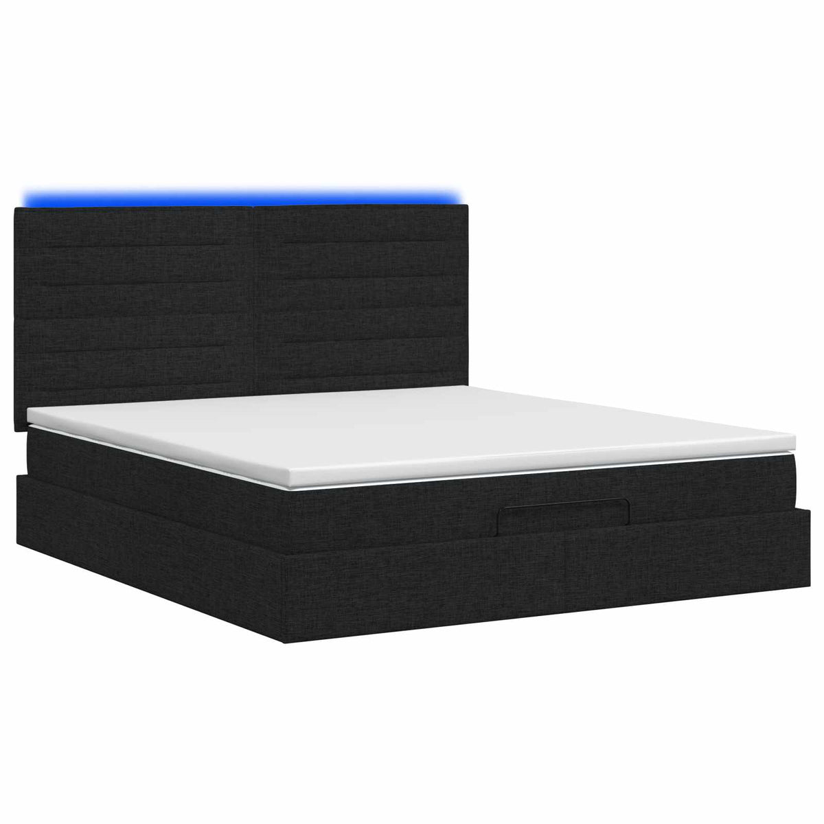 Krevet od pjene s madracem i LED-om Crna 140 x 190 cm Tkanina