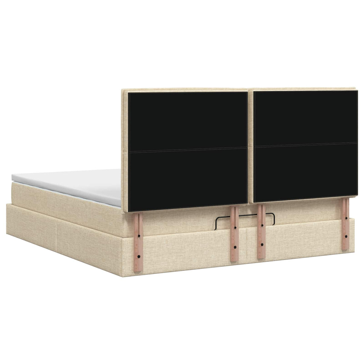 Krevet od pjene s madracem i LED-om Krem 140 x 200 cm Tkanina