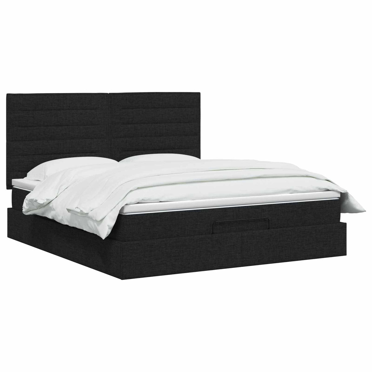 Krevet od pjene s madracem i LED-om Crna 160 x 200 cm Tkanina