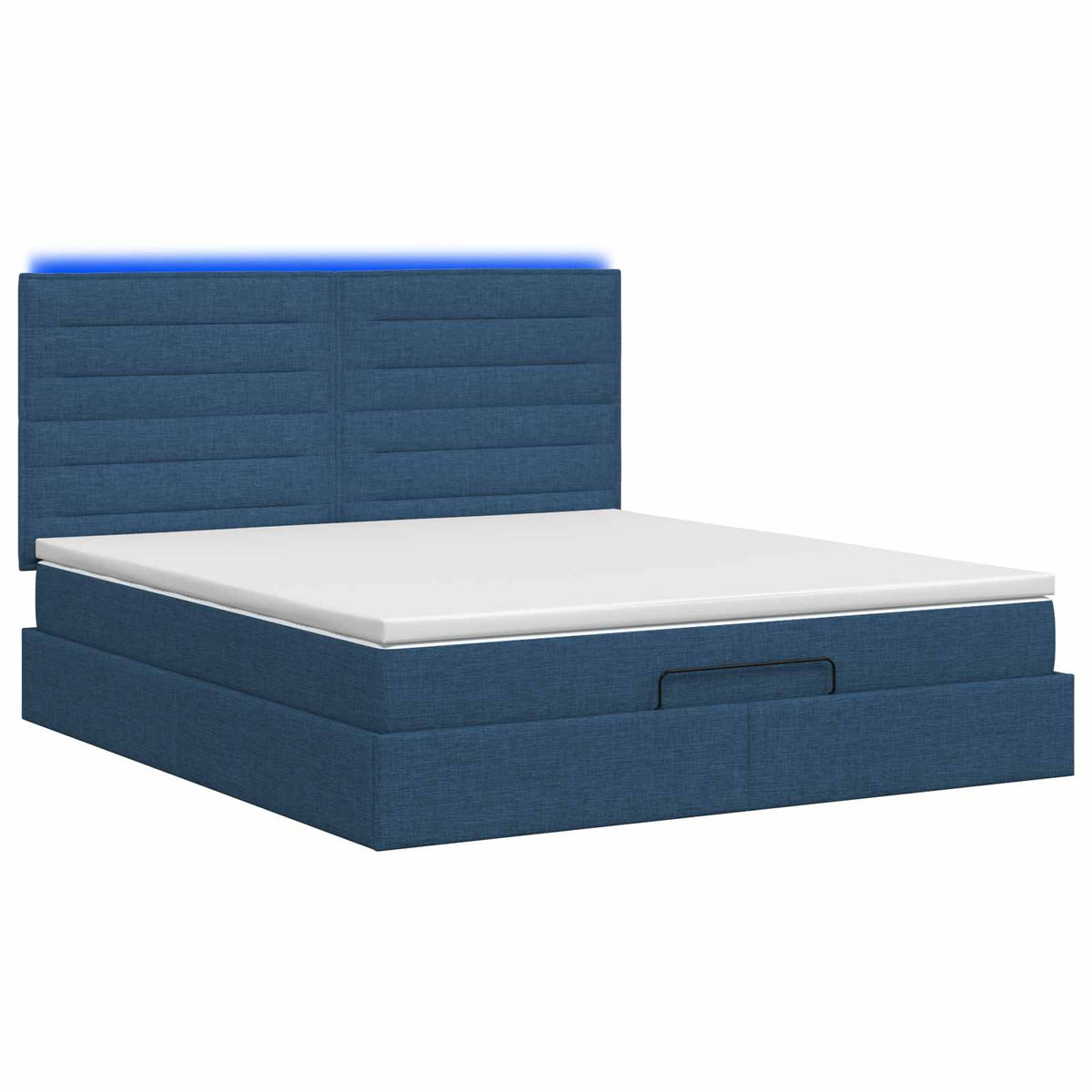 Krevet od pjene s madracem i LED-om Plava 160 x 200 cm Tkanina