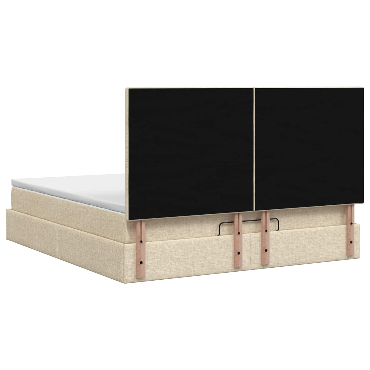 Krevet od pjene s madracem i LED-om Krem 140 x 190 cm Tkanina