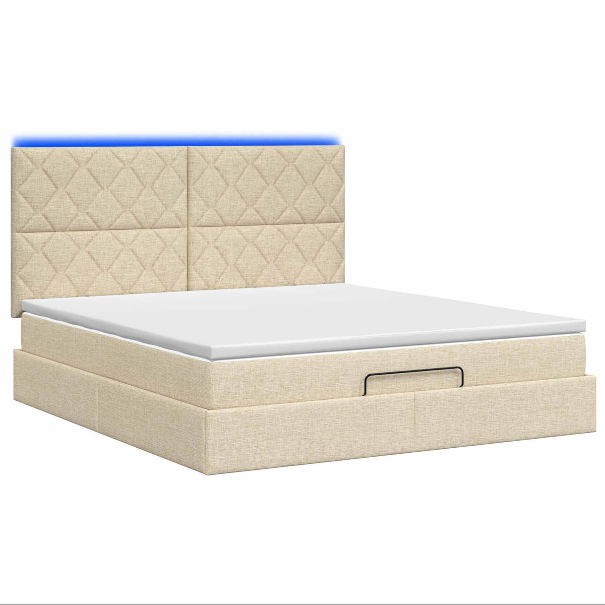 Krevet od pjene s madracem i LED-om Krem 140 x 200 cm Tkanina