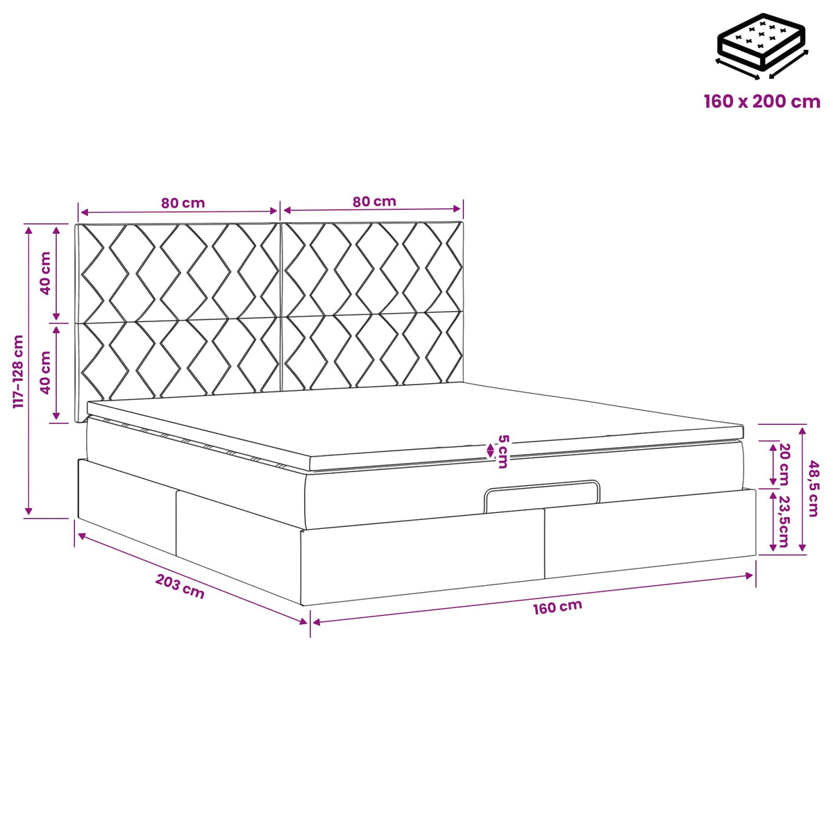 Krevet od pjene s madracem i LED-om Sivosmeđa 160 x 200 cm