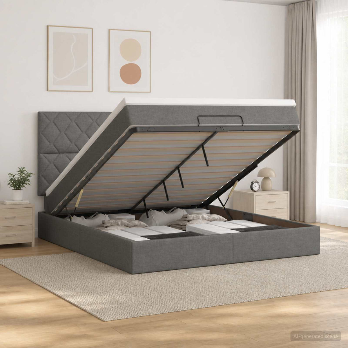 Krevet od pjene s madracem i LED-om Tamnosiva 140 x 200 cm