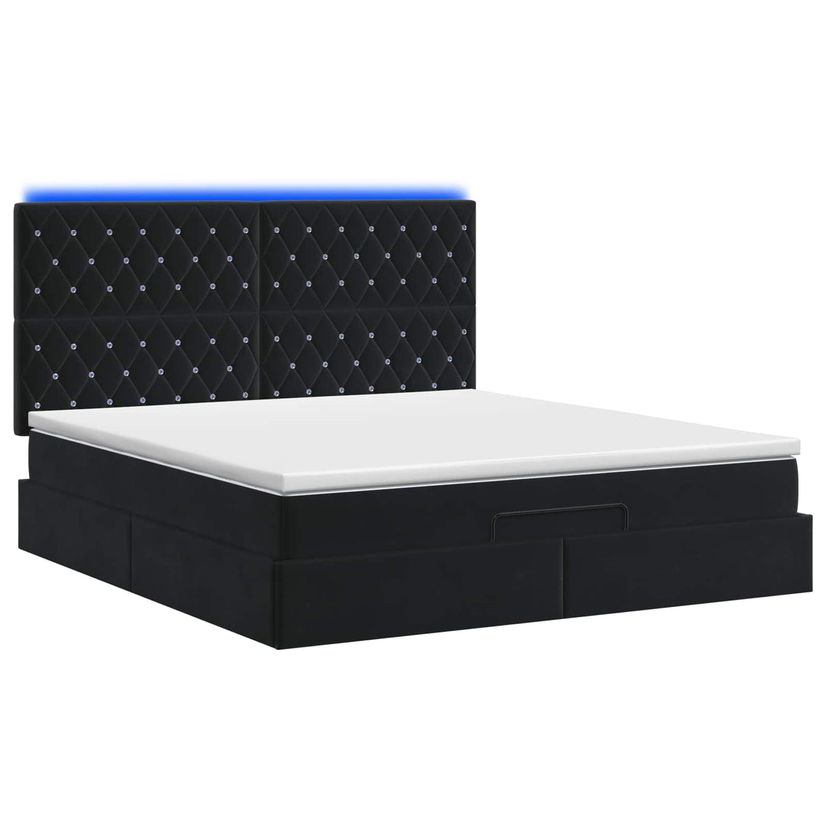 Krevet od pjene s madracem i LED-om Crna 180 x 200 cm Baršun