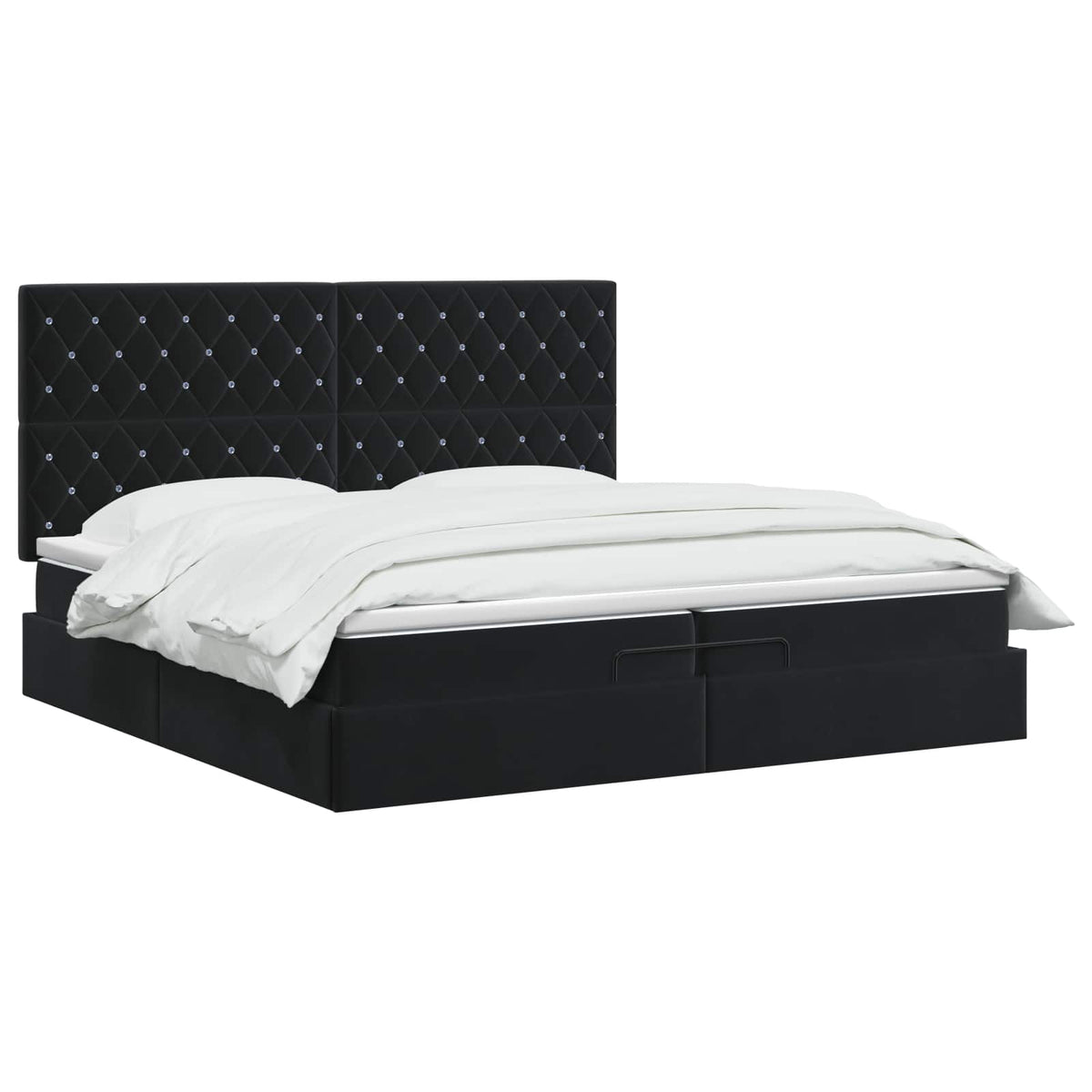 Krevet od pjene s madracem i LED-om Crna 200 x 200 cm Baršun