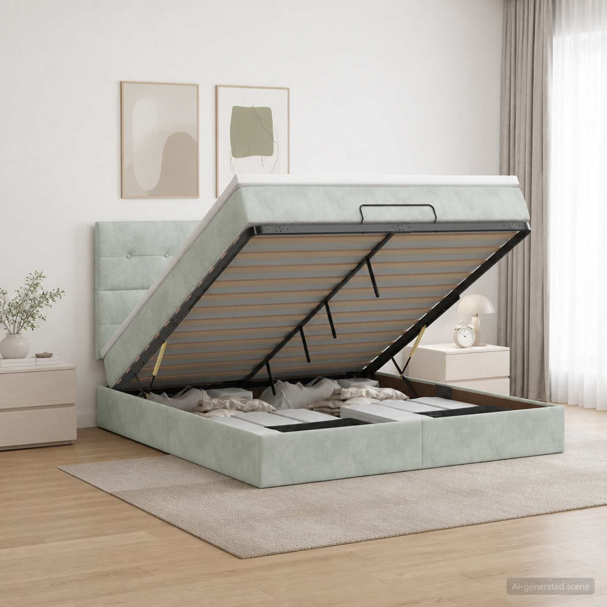 Krevet od pjene s madracem i LED-om Svjetlosiva 140 x 190 cm