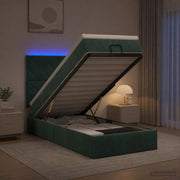 Krevet od pjene s madracem i LED-om Tamnozelena 90 x 190 cm