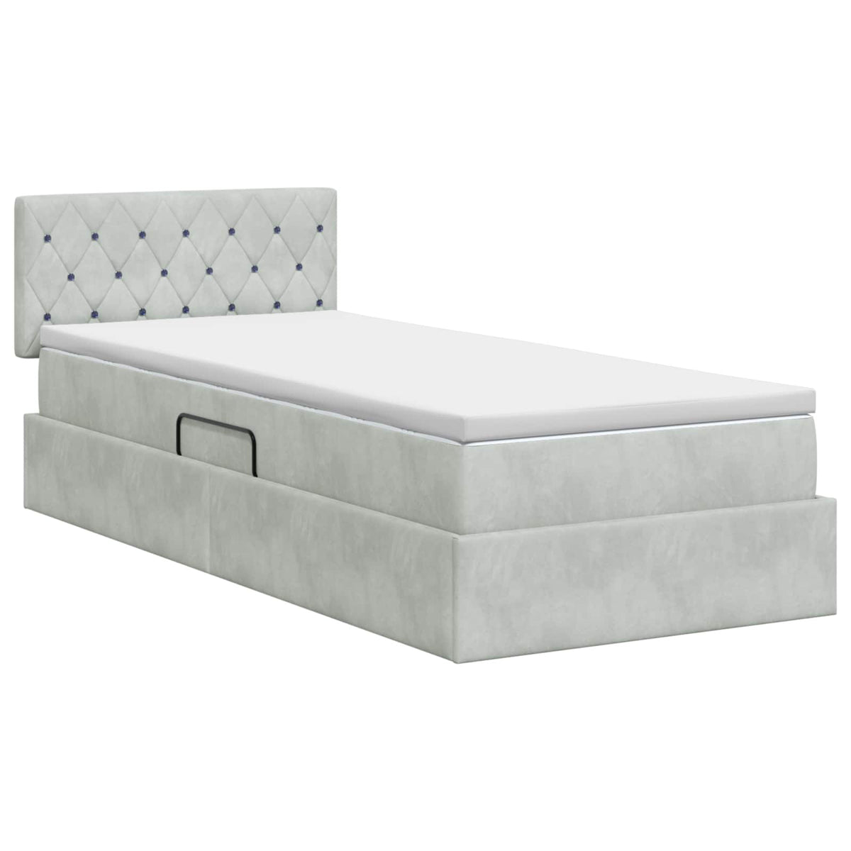 Krevet s od storage Svjetlosiva 100 x 200 cm Baršun