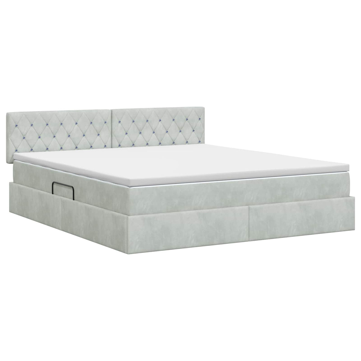 Krevet s od storage Svjetlosiva 160 x 200 cm Baršun
