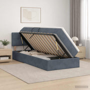 Krevet s od storage s uzglavljem Tamnosiva 90 x 190 cm Baršun