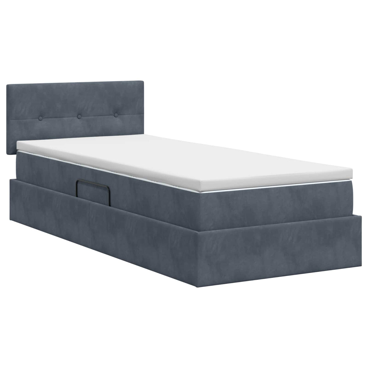 Krevet s od storage s uzglavljem Tamnosiva 100 x 200 cm Baršun