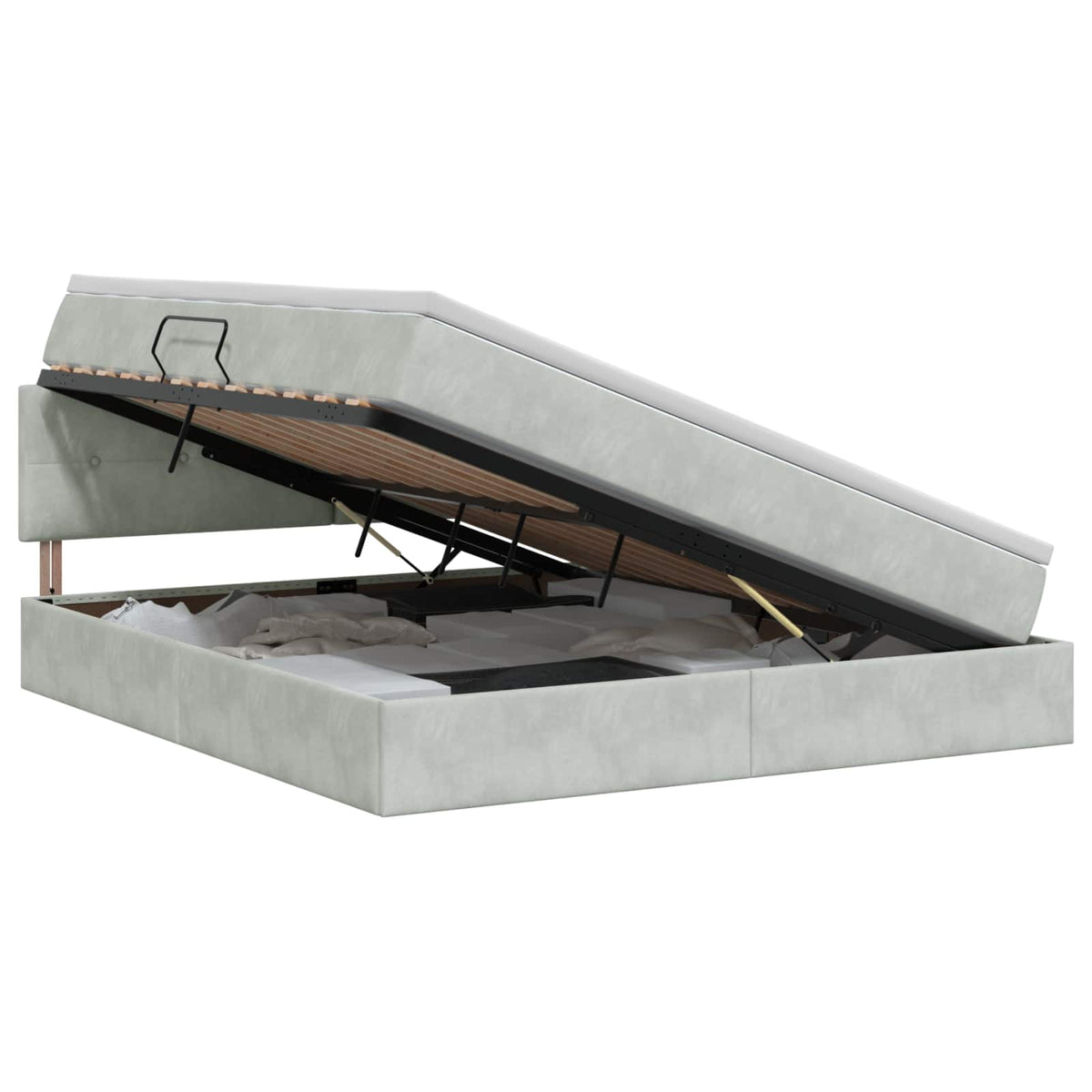 Krevet s od storage Svjetlosiva 160 x 200 cm Baršun