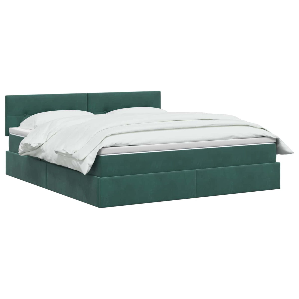 Krevet s od storage Tamnozelena 160 x 200 cm Baršun