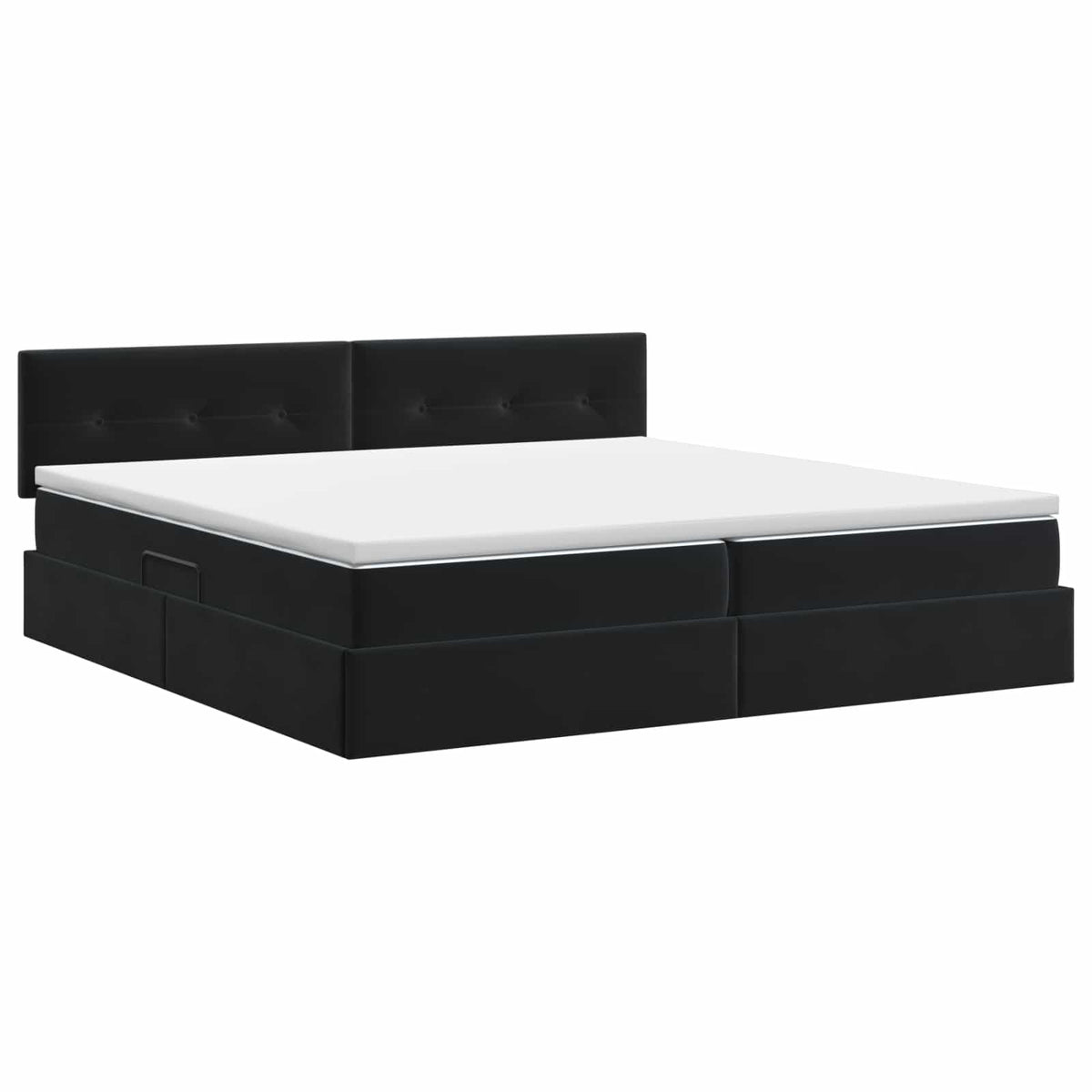 Krevet s od storage s uzglavljem Crna 200 x 200 cm Baršun