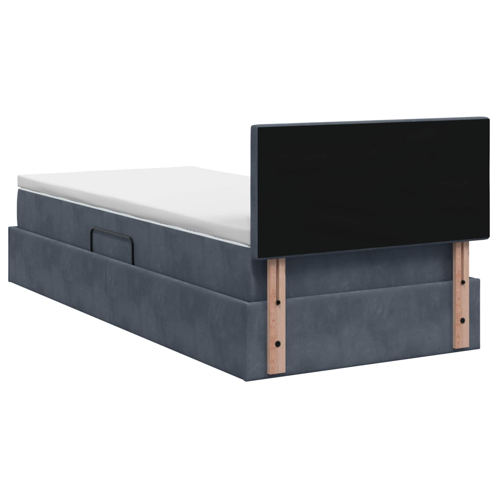 Krevet s od storage s uzglavljem Tamnosiva 90 x 190 cm Baršun